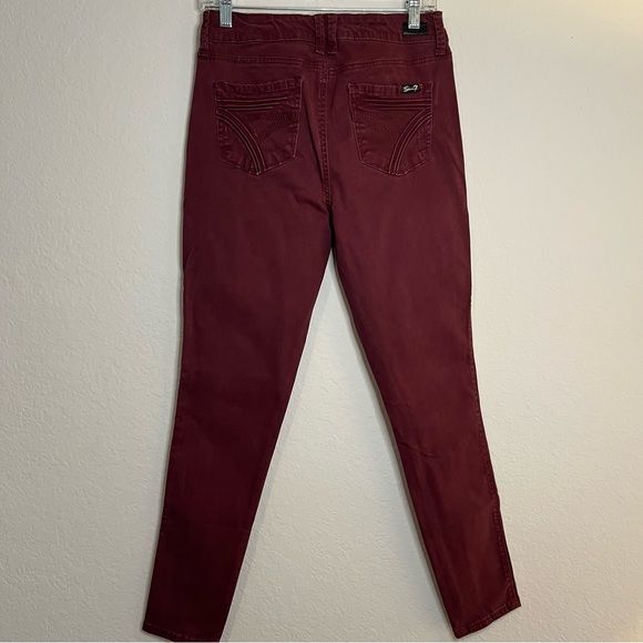 Seven7 Burgundy high rise skin-fit jeans size 10 - Picture 4 of 9